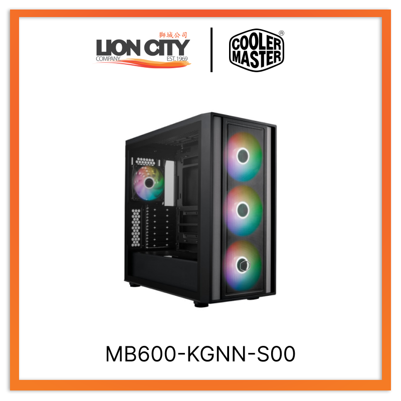 Cooler Master MB600-KGNN-S00 Cm Masterbox 600 Argb Atx Case With T.G Black