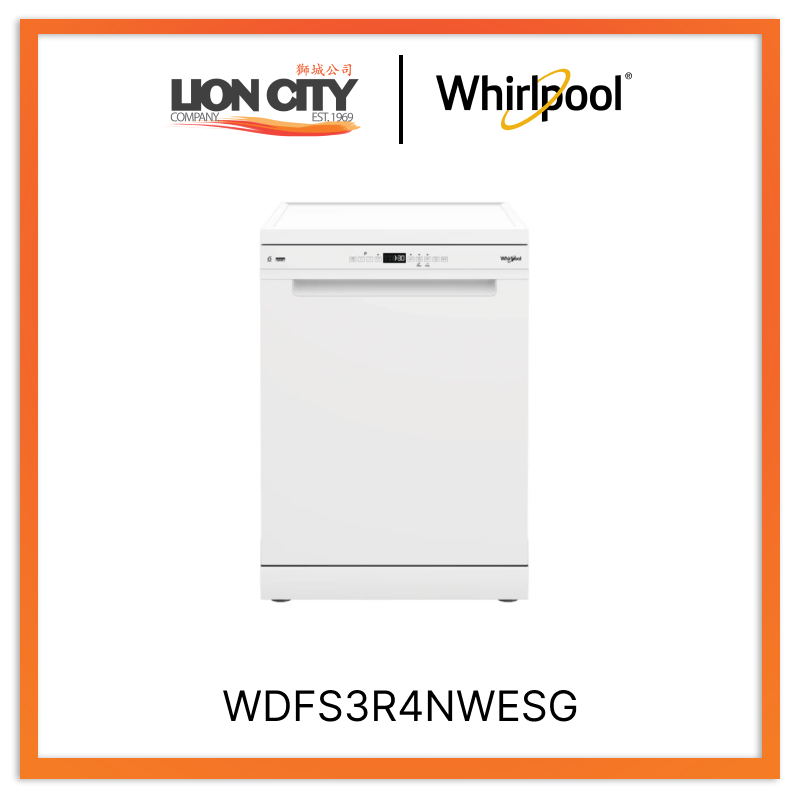 Whirlpool WDFS3R4NWESG 60cm 14 Place Setting Free-standing Dishwasher