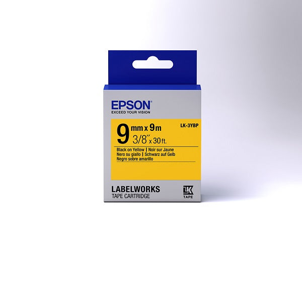 Epson LK-3YBP 9mm Black on Yellow Label Ribbon