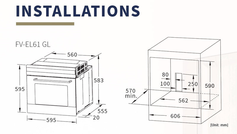 Fujioh FV-EL61 70L Built-In Oven