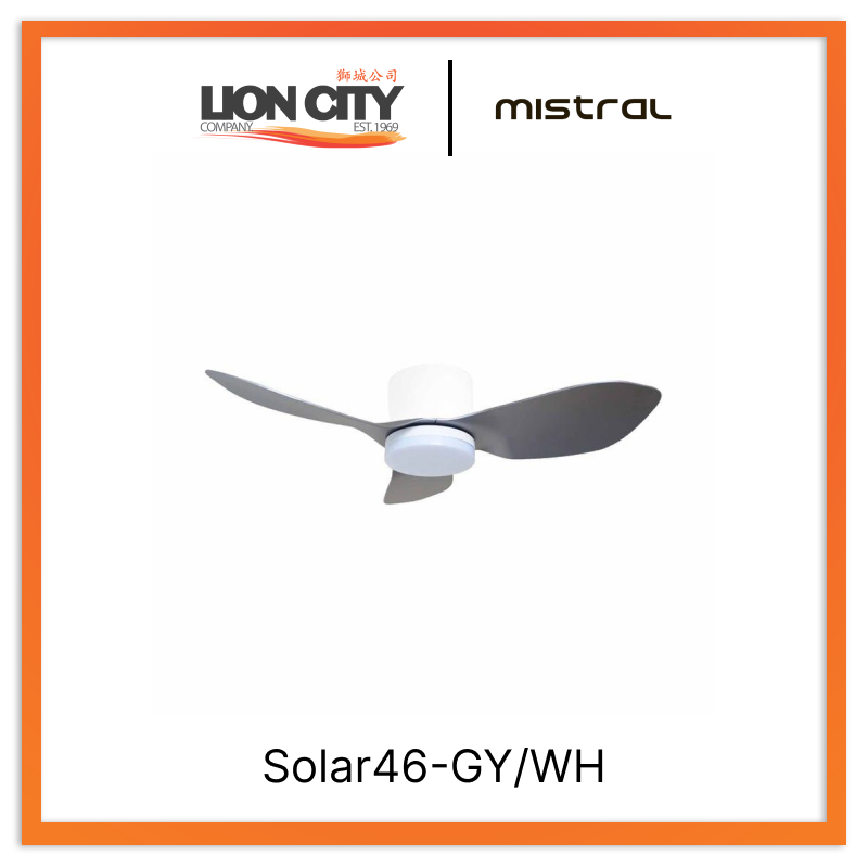 MISTRAL Solar46-GY/WH Ceiling Fan-46" Huggger 24W LED