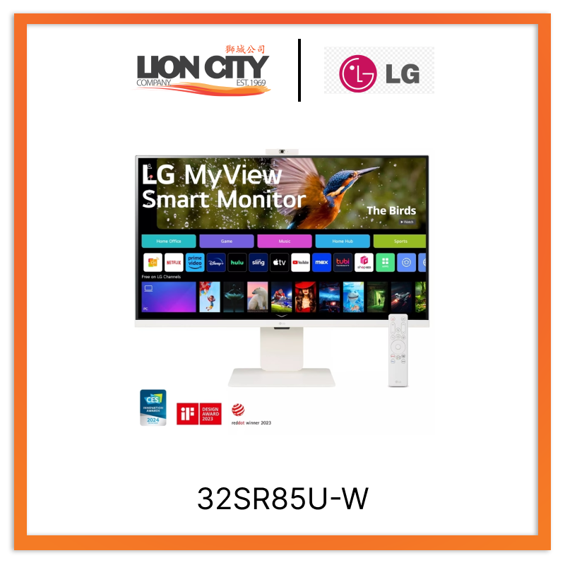 LG 32SR85U-W 32" 4K UHD IPS MyView Smart Monitor With WebOS And Built-in FHD Webcam