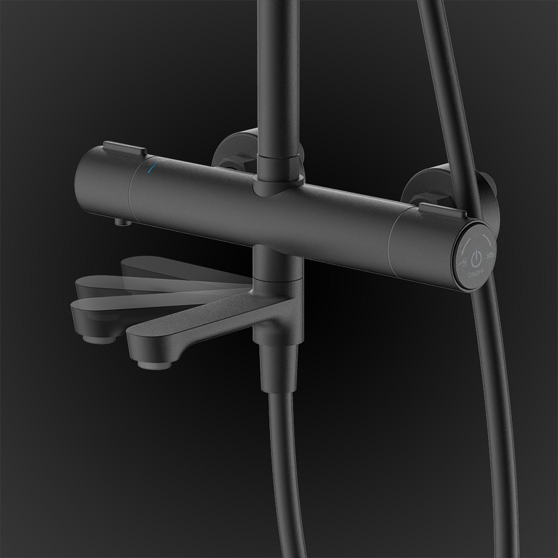 Rubine RSC-THERMO-R31-BK Rainshower Column With Mixer Matte Black