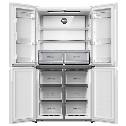 Brandt BGM601DWA 601L 4-Door French Door Fridge Inverter Compressor White Glass