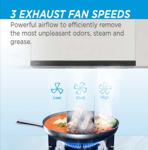 Midea MBI-90F26-SG Built In Range Hood