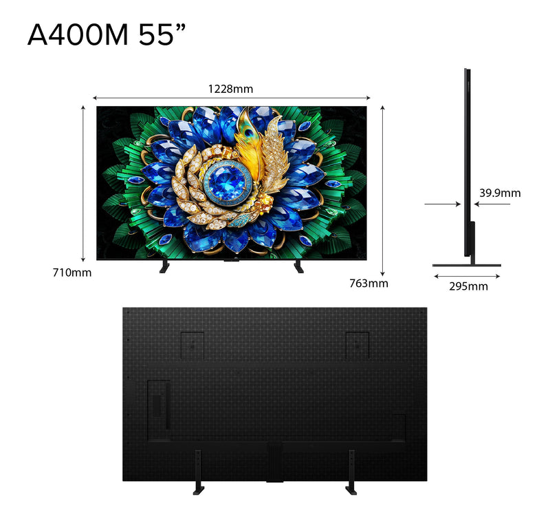 TCL A400M Premium QD-MiniLED 4K TV 55‑75" Precise Dimming