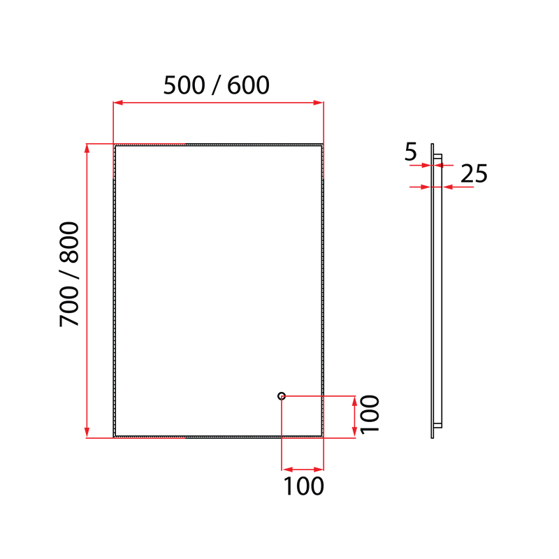 Rubine RBM-ACO-L68 LED Frameless Bathroom Mirror
