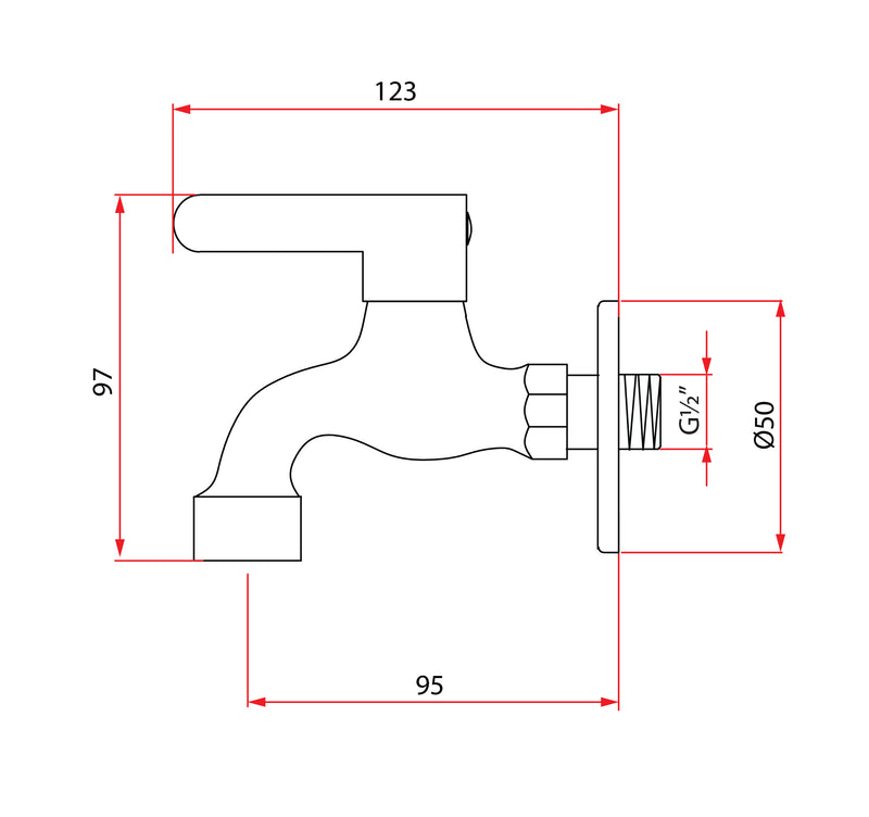 ALTA B91351 Bib Tap Chrome
