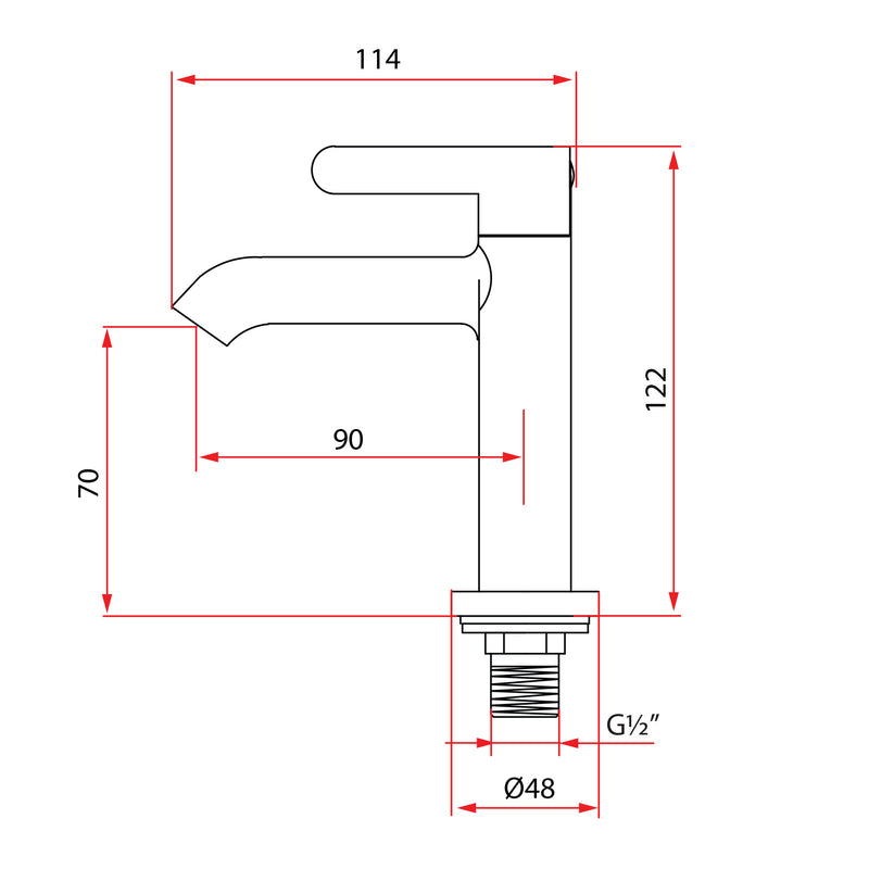 Rubine ALTA P91325 BK Basin Tap Matte Black