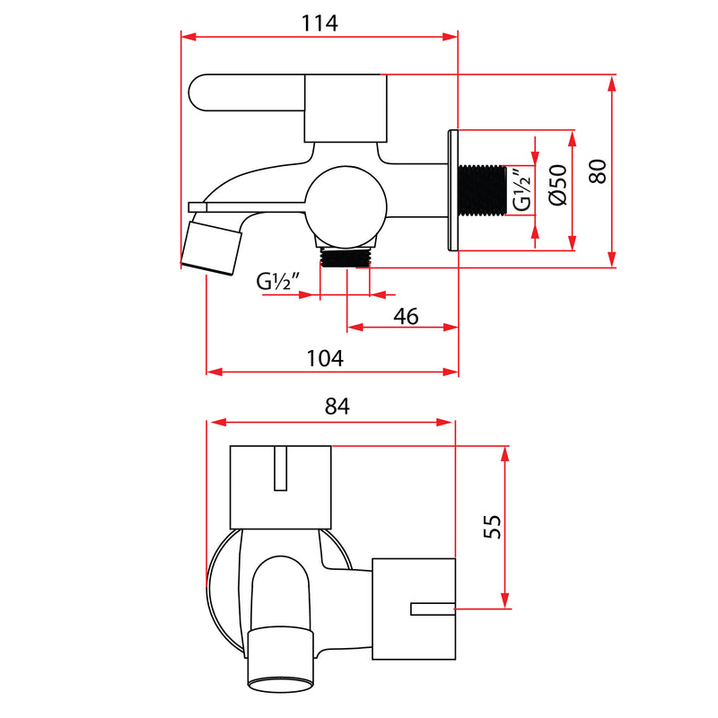 ALTA T91331 SS GM 2-Way Tap Gun Metal