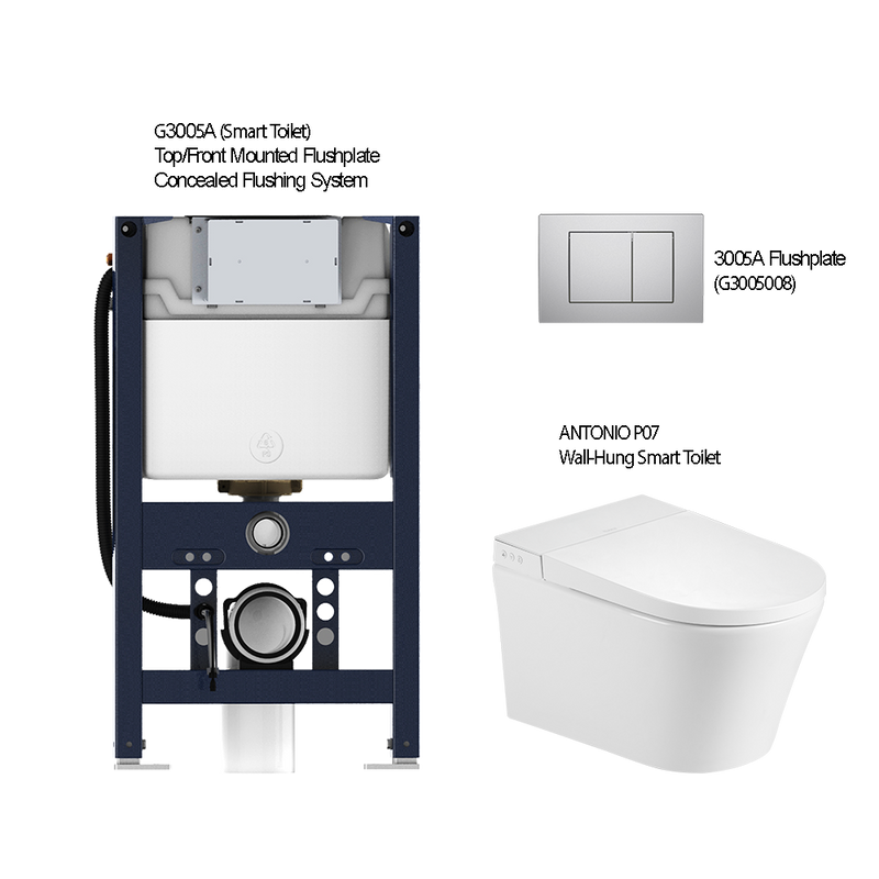 Antonio P07 Wall-Hung Smart Toilet White