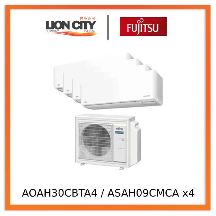 Fujitsu AOAH30CBTA4 / ASAH09CMCA x4 Airstage System 4 Aircon (9k X4)