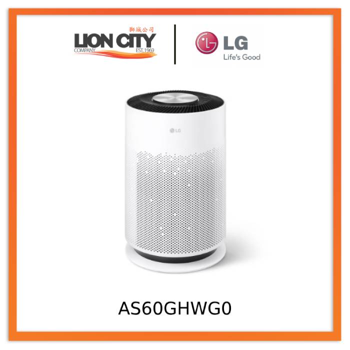 LG AS60GHWG0 360° purification with 3 step filtration, PM 1.0 Sensor & Wi-Fi enabled - Lion City Company