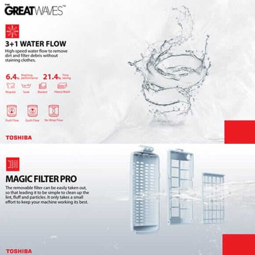 TOSHIBA AW-DUM1100JS 10KG Top Load Washer