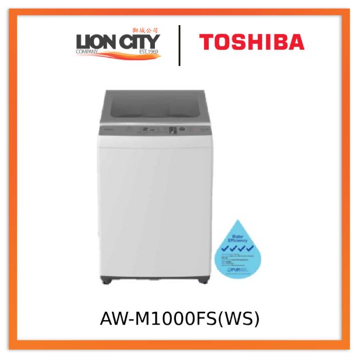 Toshiba AW-M1000FS(WS)/AW-DM1000FS(WK) 9kg Top Load Washer