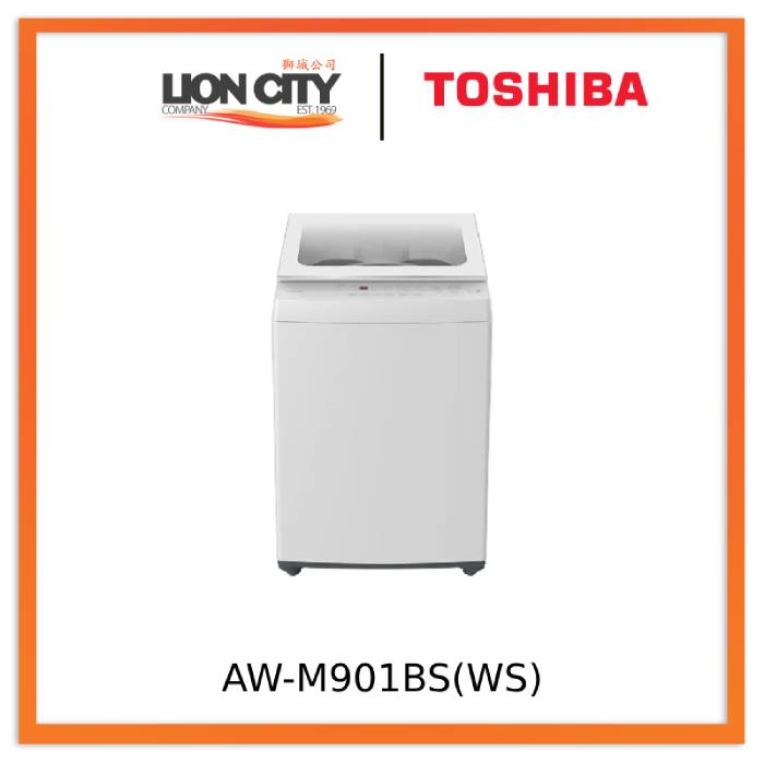Toshiba AW-M801AS(WS)/AW-M901BS(WS) White 7kg / 8kg 4 Tick Top Load Washing Machine