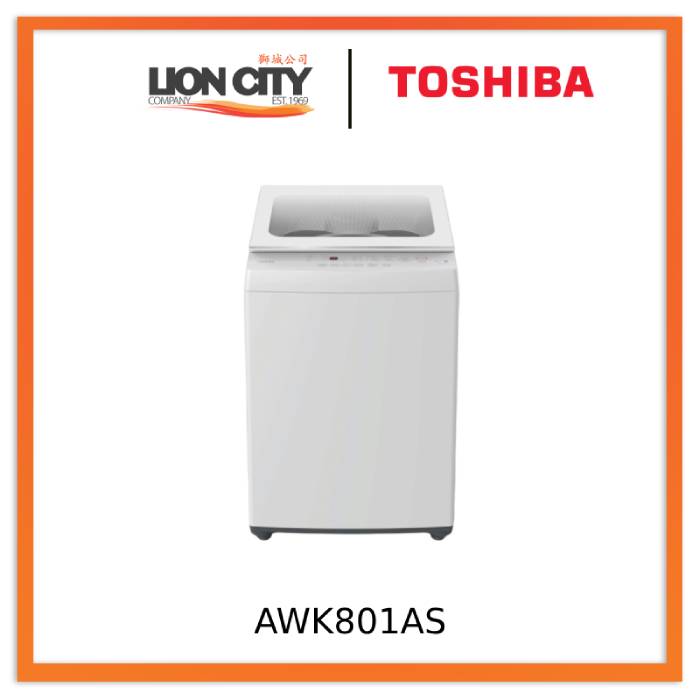 Toshiba AWK801AS Top Load Washing Machine 7kg