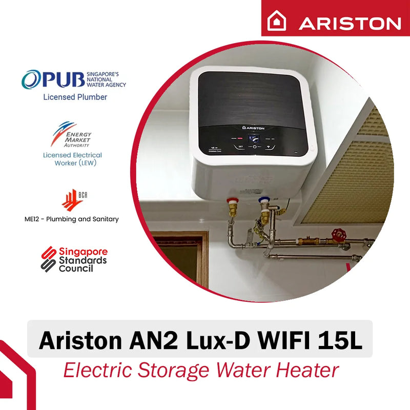 Ariston 15L Storage Water Heater Andris2 Lux D WIFI 15L