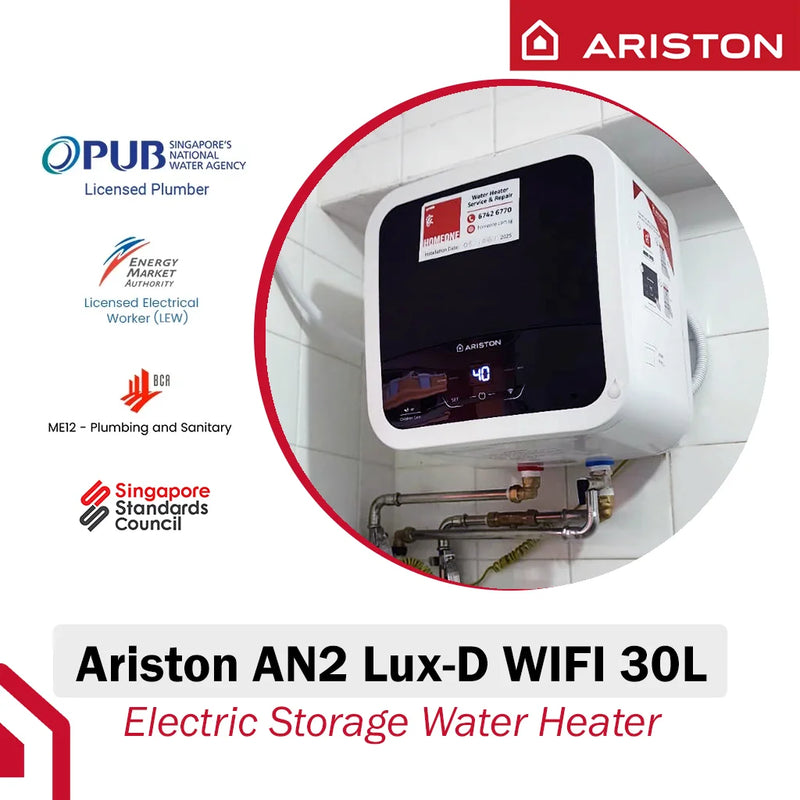 Ariston 30L Storage Water Heater Andris2 Lux D WIFI 30L