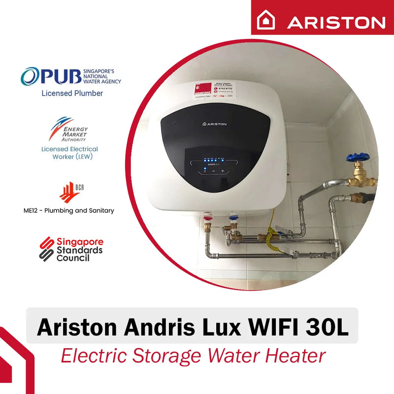 Ariston 30L Storage Water Heater Andris Lux WIFI 30L