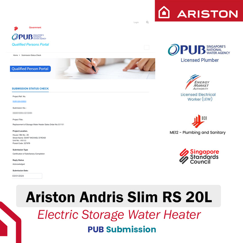 Ariston 20L Storage Water Heater SL2 20 RS 2.5 SIN