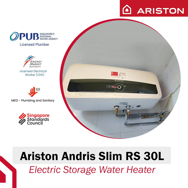 Ariston 30L Storage Water Heater Andris Slim RS 30L