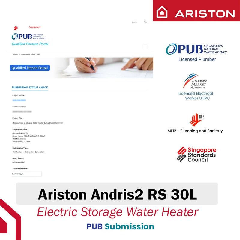 Ariston 30L Storage Water Heater Andris2 RS 30L