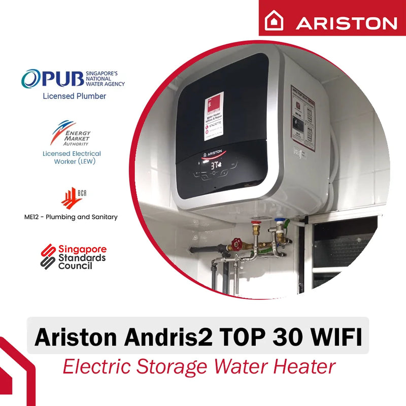 Ariston 30L Storage Water Heater Andris2 TOP 30 WIFI