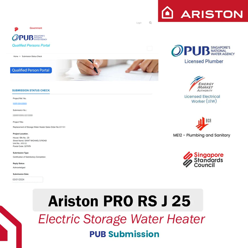 Ariston 25L Storage Water Heater Pro RS J 25 3.0 SIN