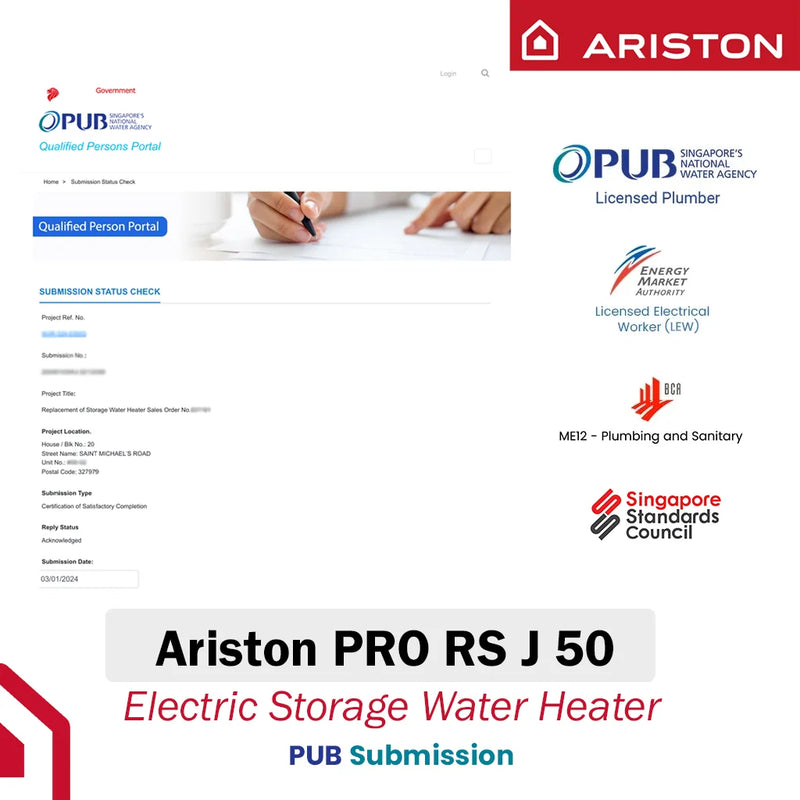 Ariston 50L Storage Water Heater Pro RS J 50L