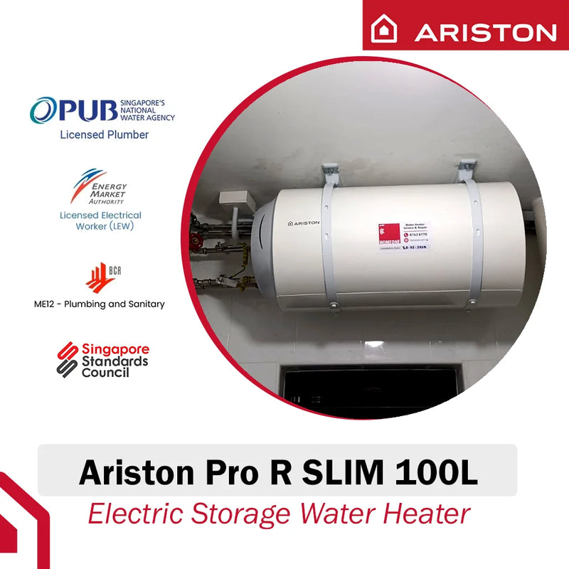 Ariston 100L Storage Water Heater Pro R Slim 100 HE