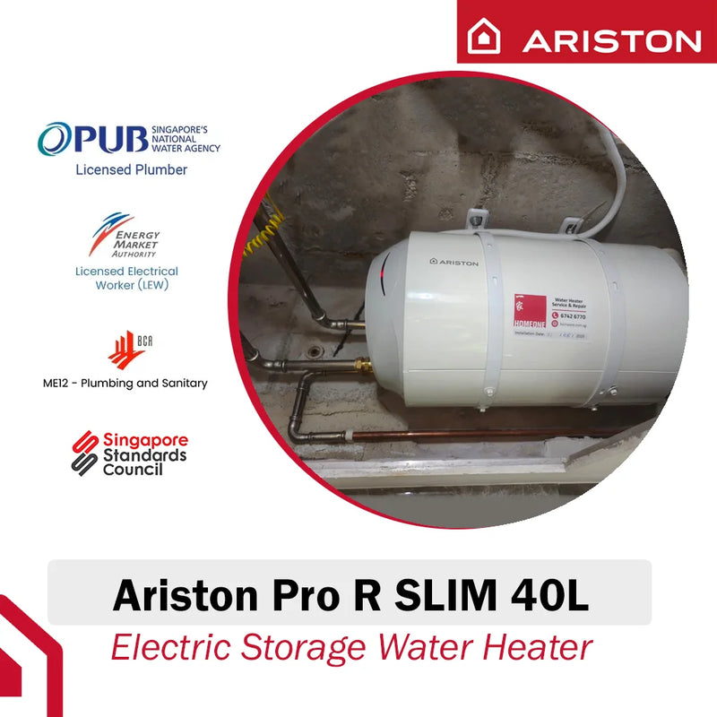 Ariston 40L Storage Water Heater Pro R Slim 40 SHE