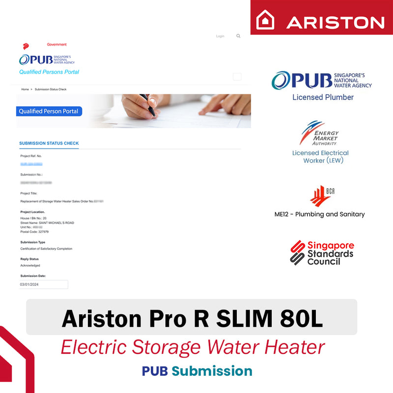 Ariston 80L Storage Water Heater Pro R S 80 HE