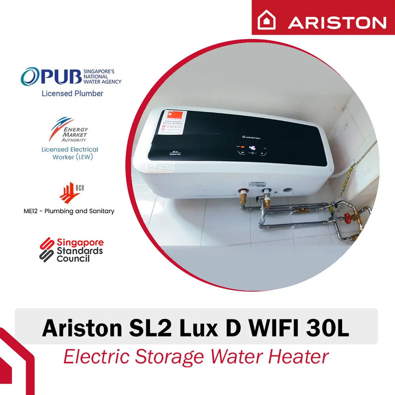 Ariston 30L Storage Water Heater Slim2 Lux D WIFI 30L