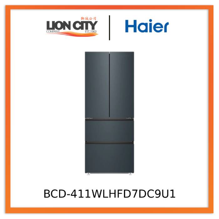 Haier BCD-411WLHFD7DC9U1 411L  French Door Inverter Frost-Free Refrigerator, Optimal Energy Efficiency