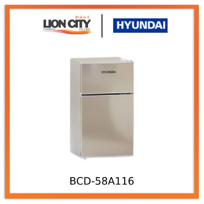 Hyundai BCD-58A118 58L Small Refrigerator with Double Doors for Rental and Dormitory
