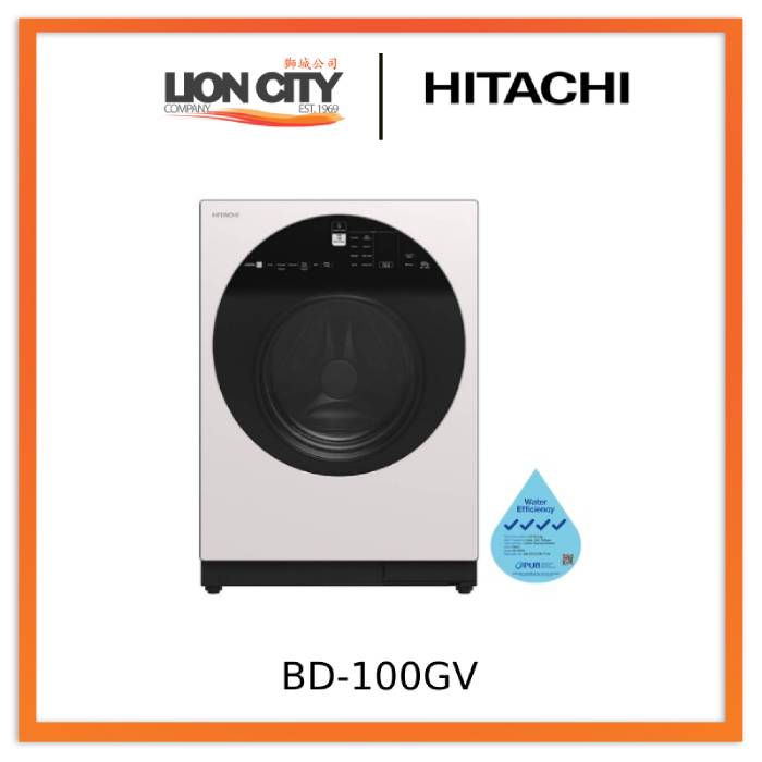 Hitachi BD-100GV Front Loading - Washer AI Wash, Inverter 10 kg, 1,600 RPM