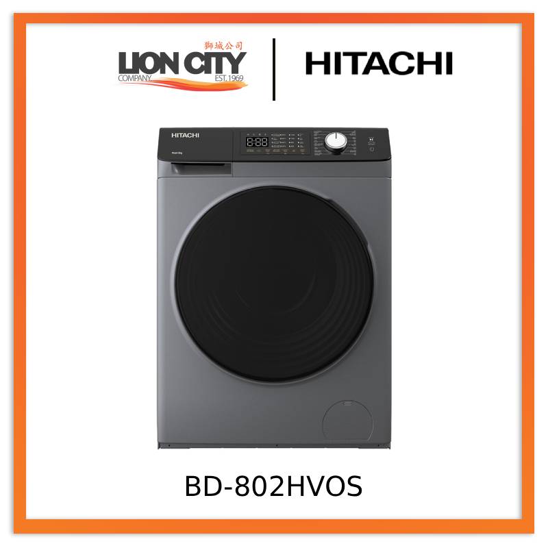 Hitachi BD-802HVOS Front Loading - Washer 8 Kg