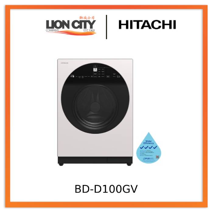 Hitachi BD-D100GV Front Load Washer Dryer Wind Iron, AI Wash Inverter 10/7KG