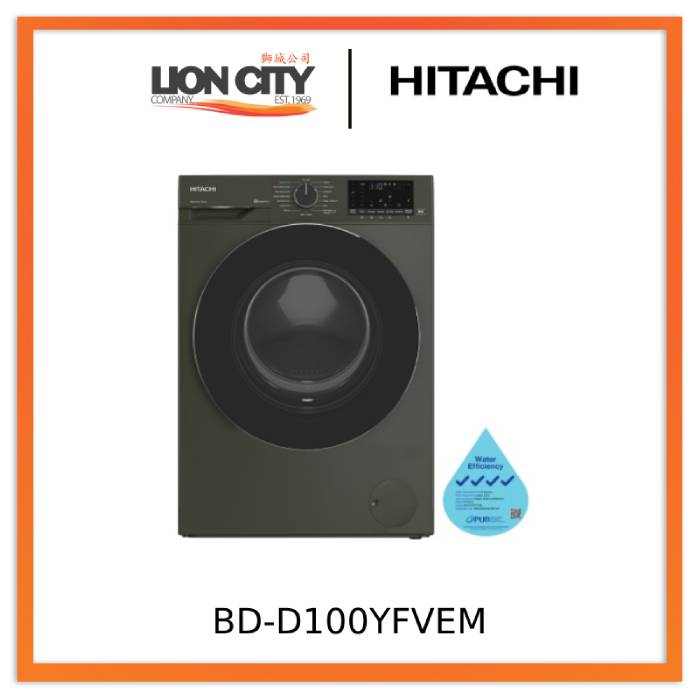 Hitachi BD-D100YFVEM Front Loading - Washer Dryer Steam & Hygiene Inverter