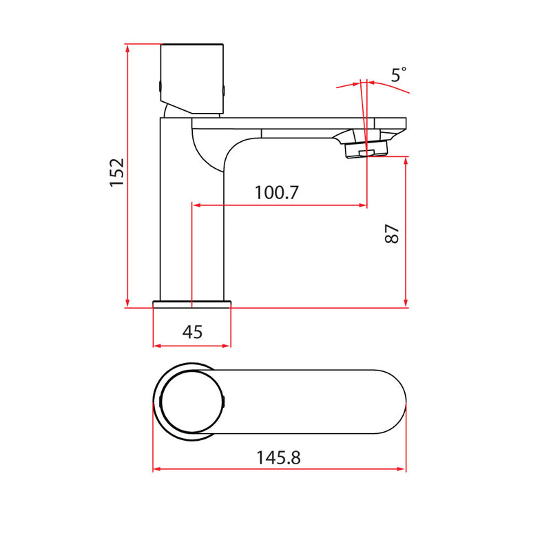 Rubine BO 3121.BK Basin Mixer