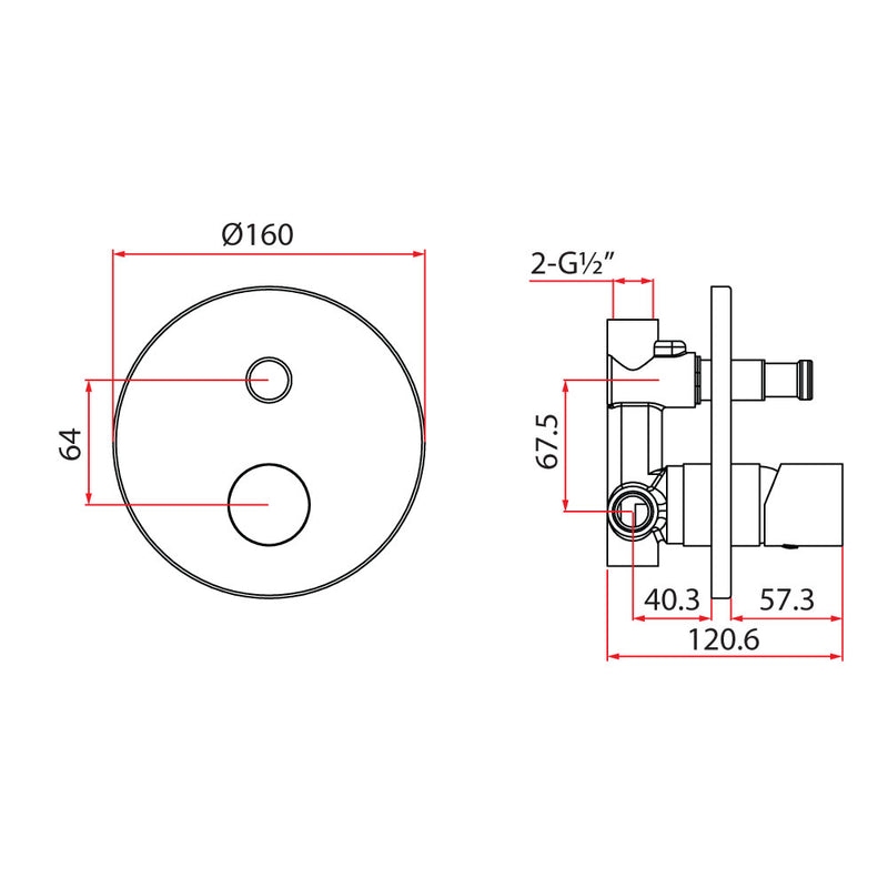 Rubine BO 3169 Concealed Bath Mixer