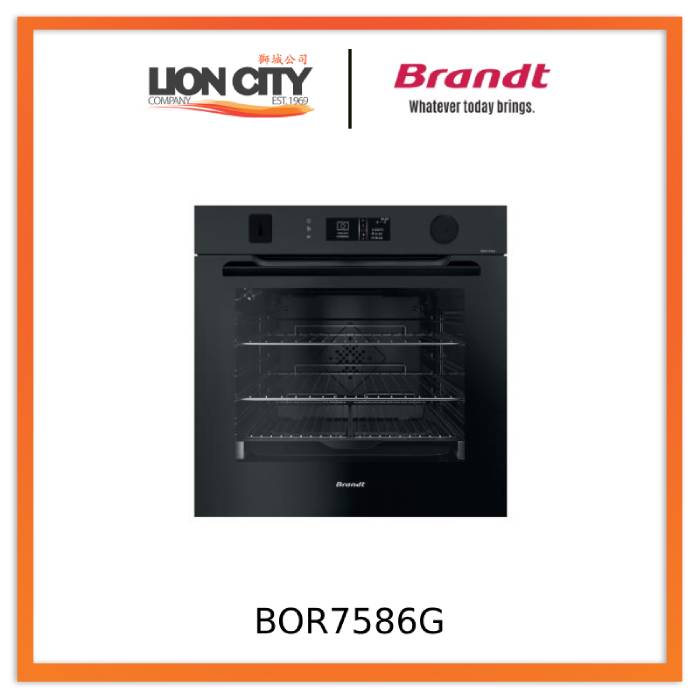 Brandt BOR7586G Built In Pyrolytic Oven - Dark Grey