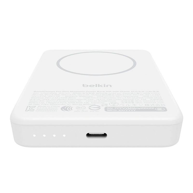 Belkin BoostCharge Slim Magnetic Power Bank 10K with Qi2 White