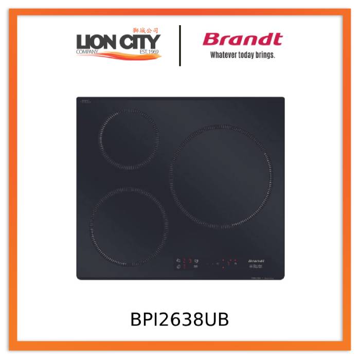 Brandt BPI2638UB 60CM 3-Zone Induction Hob