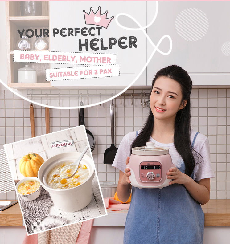 Bear 1.0L Digital Slow Cooker with Ceramic Pot DDG-D10B1