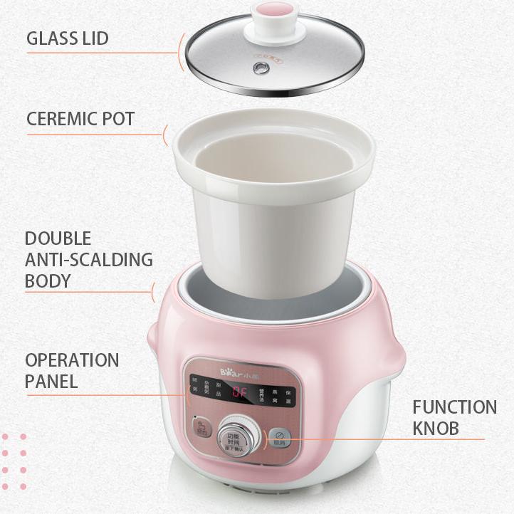 Bear 1.0L Digital Slow Cooker with Ceramic Pot DDG-D10B1