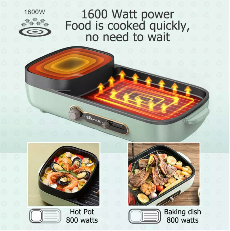 Bear 1600W Steamboat & BBQ Grill Multi Cooker DKL-C15G1