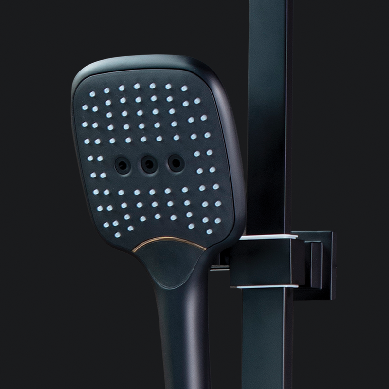 Rubine RSC-PUSHSTOP-S81-BK Rainshower Column Matte Black