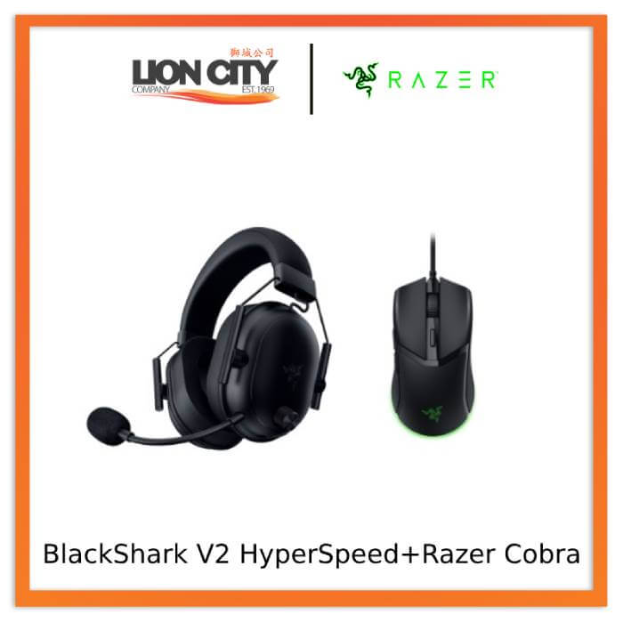 Razer BlackShark V2 HyperSpeed Wireless Headset + Razer Cobra Wired Gaming Mouse